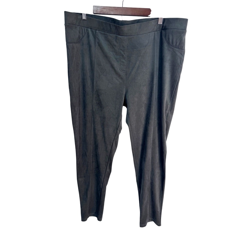 Soft Surroundings 1X Gray Pants Women's Faux Suede Leggings
